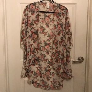 Sheer, floral kimono